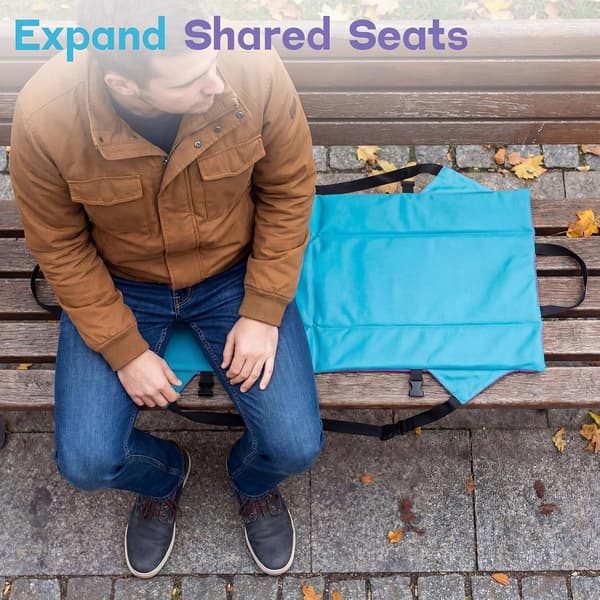 2-pack Stadium Seats with Backrest, Foldable Bleacher Chairs with Cushion and Adjustable Strap, Lightweight Folding Seat Blue and Purple