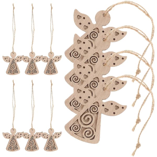 10 st träutskärningar Obehandlade trähantverk Tomma utskärningar Ornament Träskivor