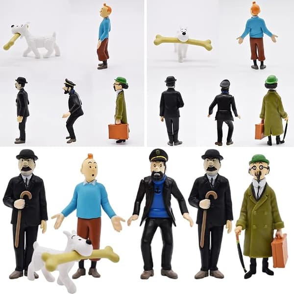 6 kpl Tintin-hahmolelumalli