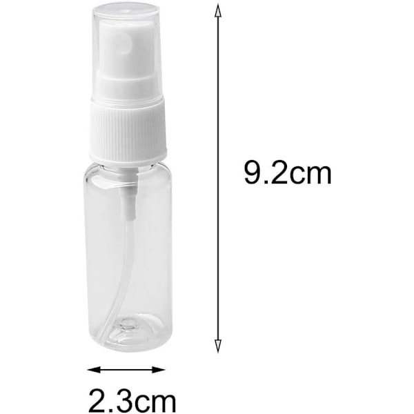 3 kpl Suihkepullosetti, 20ML Läpinäkyvät Hienosuihkepullot Muoviset Tyhjät Täytettävät Atomisaattorit Käännettävillä Kanneilla - BPA-vapaa PET, Valkoinen