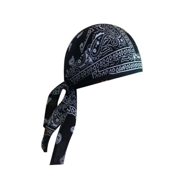 Aikuisten miesten Paisley Print Motorcycle Wrap Biker Hat Bandana Headscarf Skull Cap Black