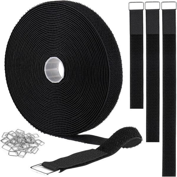 1 \"x32ft Borrelåsrem med 50 metallspenner, svart