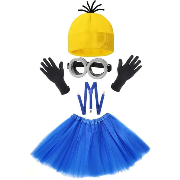Minion Gula Rollspelskostym Set Barn Röd (utan nätkjol)