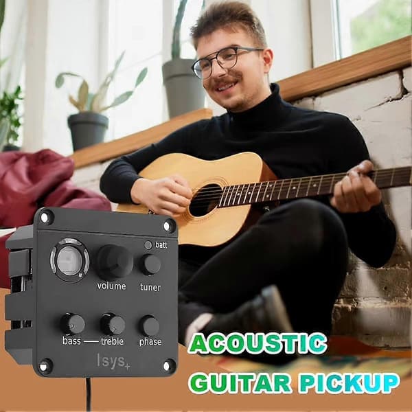 Akustisk gitarpickup for Fishman ISYS+ EQ Mic Blend Preamp System Justerbar Akustisk Gitarforsterker