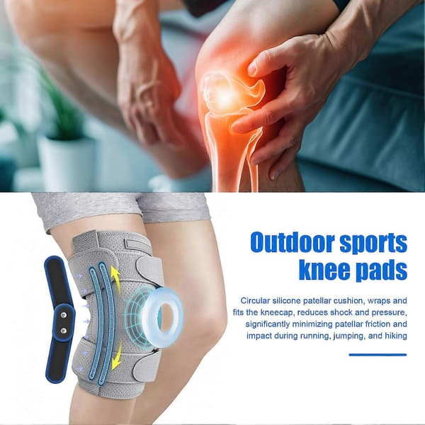 Knæbind til smertelindring - Holdbart og ergonomisk - til udendørs sport Grey M