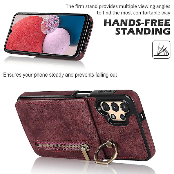 För Samsung Galaxy A13 5G/A13 4G RFID-blockerande Ställ Fodral Retro PU+TPU Plånboks Telefonfodral