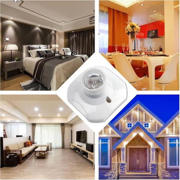 4 pcs E27 Screw-in Ceiling Lamp Sockets, E27 Garage Sockets, AC 220-240V, LED Bulb Socket Holder, E27 Ceiling Lamp Base