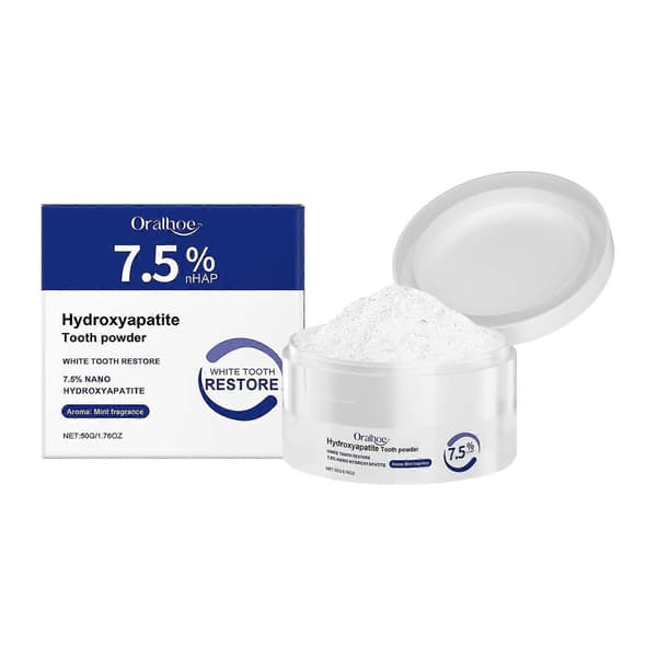 Hydroxyapatit tandpulver til emaljebeskyttelse og tandstyrkelse, mild formel
