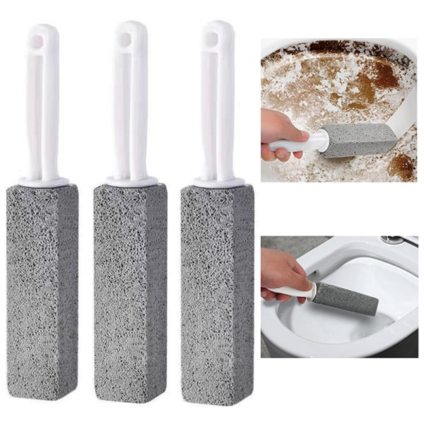 Pumice Toilet Brush Household Toilet Bowl Cleaning Limesc Gray 3.8*3.8*23.5CM Gray