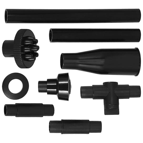 Soppfontenespruthoder 9 stk Svart ABS Sprøytefontenedyse for Fisketank 8.30X3.00X3.00CM Black