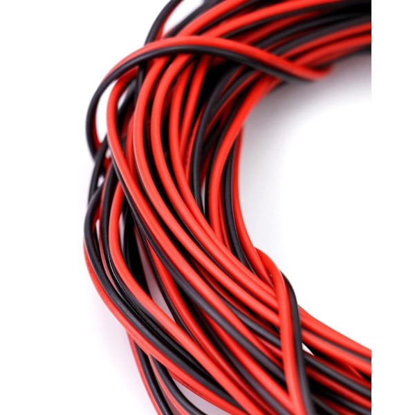 10 Meter 22AWG Elektrisk Kabel, 2-ledare Svart Röd Kabel, Förlängningskabel, för Bil LED Strip Ljus