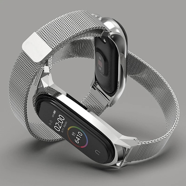 Milanese Loop -hihna Xiaomi Mi Band 7 6 5 4 3:lle - Ruostumattomasta teräksestä valmistettu magneettinen ranneke - Metalliranneke Xiaomi Mi Band 4 3 -hihnat 10 violetti 10 purple Mi band 6 5