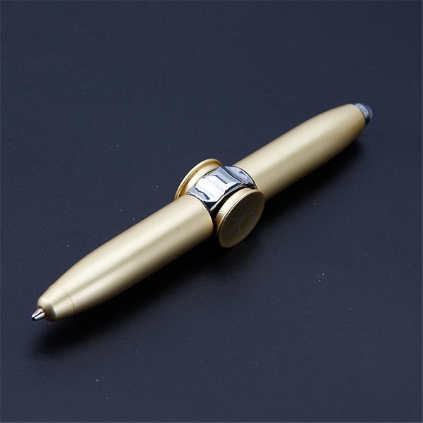 Led Pen Fidget Spinner Kynä Stress relief lelu Led pyörivä kuulakynä Monivärinen Gold