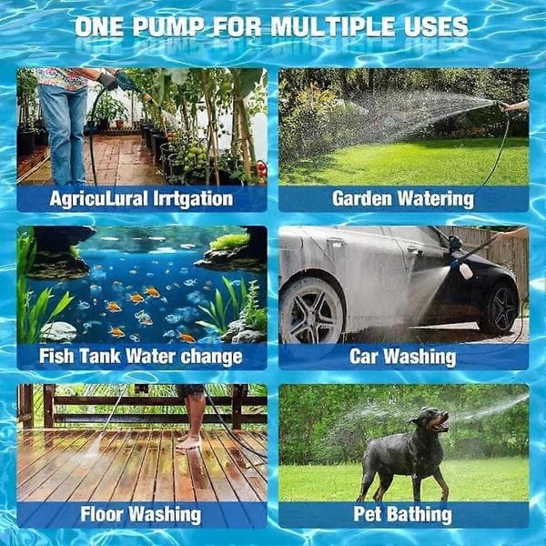 Portable Cordless Submersible Pump for Ryobi 18V 20V Lithium Battery, Multifunctional Water Transfer Pump