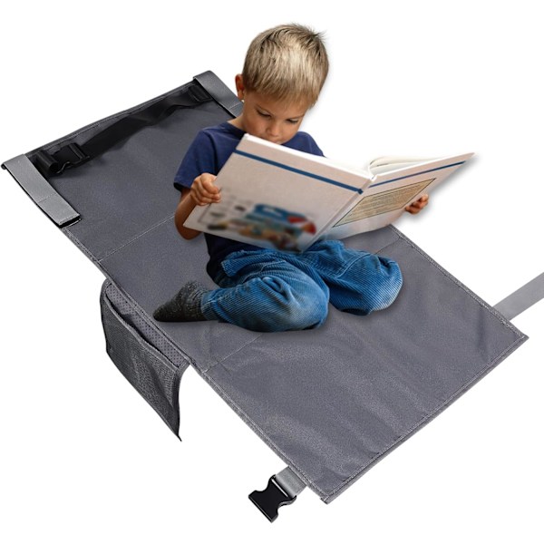 Baby Flyvefodstøtte, Bærbar Baby Rejse Seng Baby Flyve Rejse Toddler Flyvefodstøtte Toddler Rejse Seng Flyve for Børn (Grå)