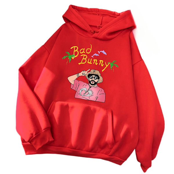 Dame Hoodie - Casual Strandmode med Bad Bunny Blødhed og Kreativitet Amarillo L