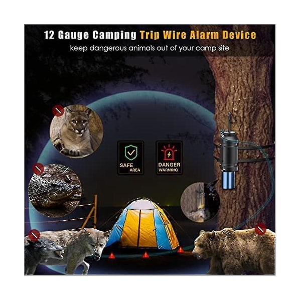 Perimeter Trip Alarm, Trip Alarm 12 Gauge Camping Trip Wire Alarm enhet, Bear Avskrekking, camping Tr