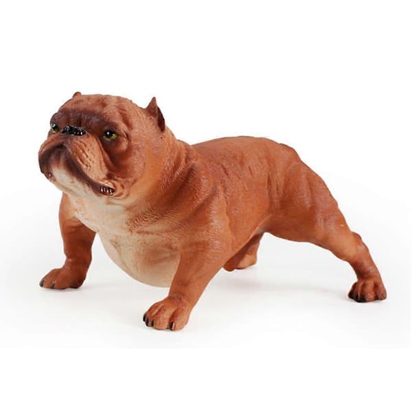 Realistisk Bully Hund PVC Dyre Solid Model Figur Børnelegetøj Borddekoration Brown