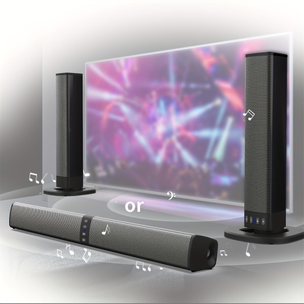 20w aftagelig tv-soundbar Lille soundbar til tv,surroundlydsystem Tv-soundbar-højttalere med Bluetooth/aux-forbindelse til pc/gaming/projektorer