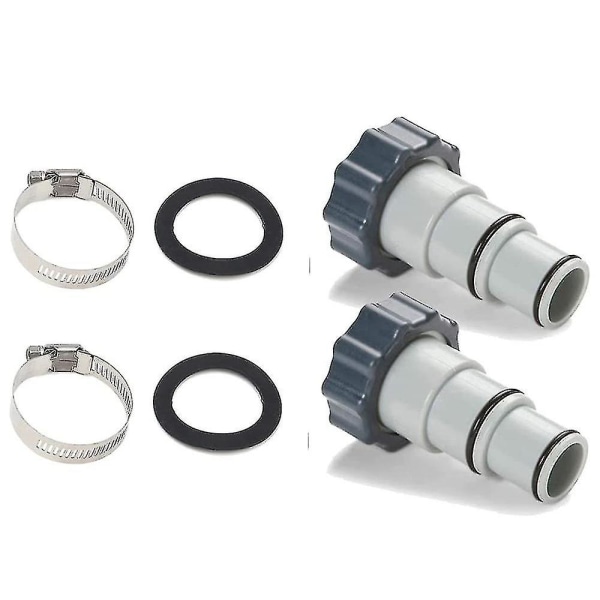 2st poolslangadapter, pooladapter, Intex pooladapter, poolslangadapter, pumpslangadapter, poolslanganslutning 32 och 38 mm