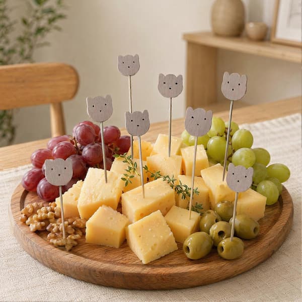 Pandaformade engångsspett – Vass spets – för barnkalas och plockmat 100pcs A