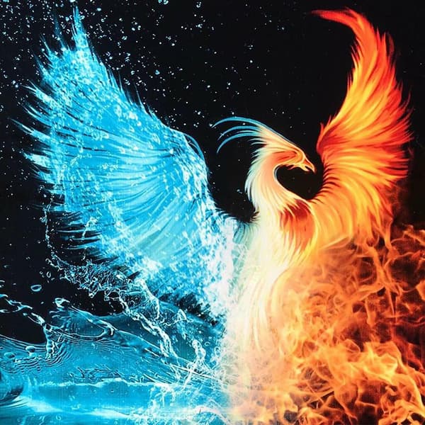 30 × 40 Eld Diamond Painting Phoenix (30 * 40, 1 stk)
