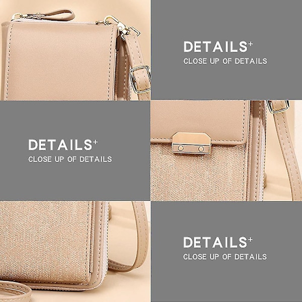 Liten Crossbody Bag Mobiltelefonveske Wal Almond