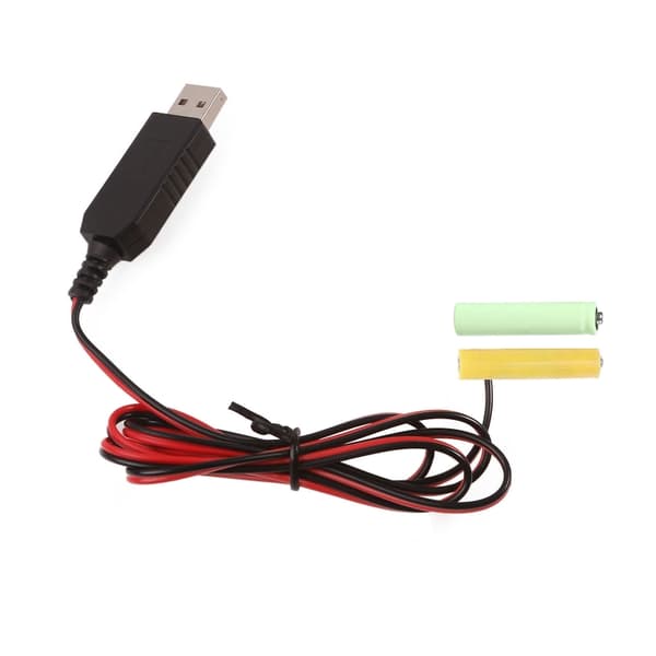 USB-strömkabel för batterieliminator Ersätter 2st 1,5V LR03 AAA-kontakt