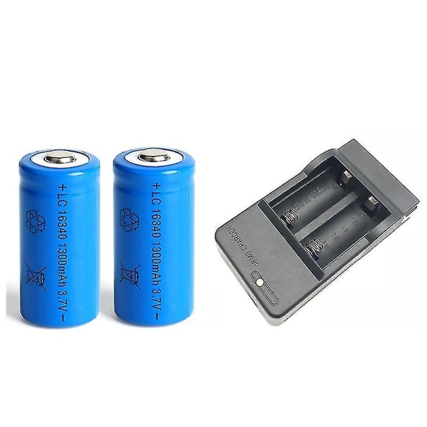 Tib 2st/ set 16340 Batteri Cr123a 3.7v 1300mah Uppladdningsbart Li-ion batteri För Led Ficklampa Batteri Litio Batteri Partihandel