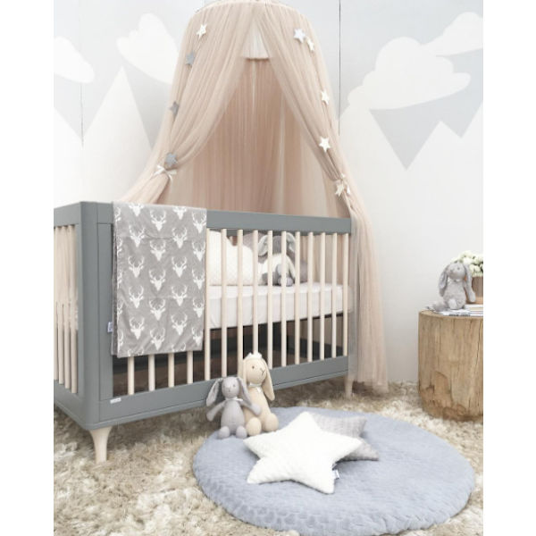 Hengende myggnetting for baby seng dekorasjon, sengehimmel gardiner for soverom, lekehus, barnerom Khaki