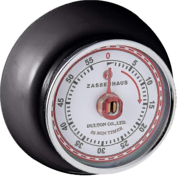 Magnetisk Retro Køkkentimer, Klassisk Mekanisk Madlavningstimer (rød) Black