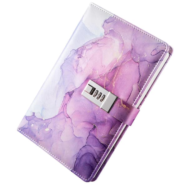 Diary with Lock Personal PU Leather Journal Notebook Lockable Diary Boys Violet Violet