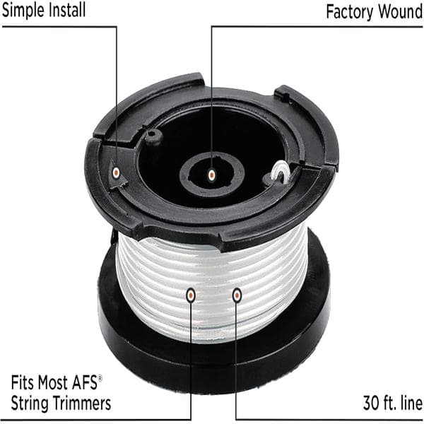 Passar BLACK+DECKER Trimmertråd, 9,1 meter, 1,65 mm, 3-pack (AF1003ZP)