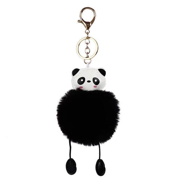2 søde plys panda nøgleringe bilnøgleetuier, pandaformet nøglering