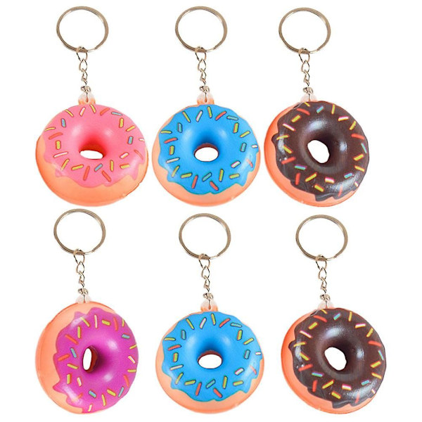 12 stk. Donut Nøglering Tegneserie Søde Nøgleringe Donut Formet Hængende Charm Tasker Charm Blandet Farve Picture 2