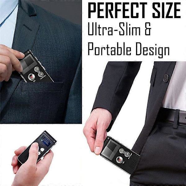 Paranormal Spökjakt Utrustning Digital EVP Röstaktiverad Inspelare USB US 8GB (Svart)