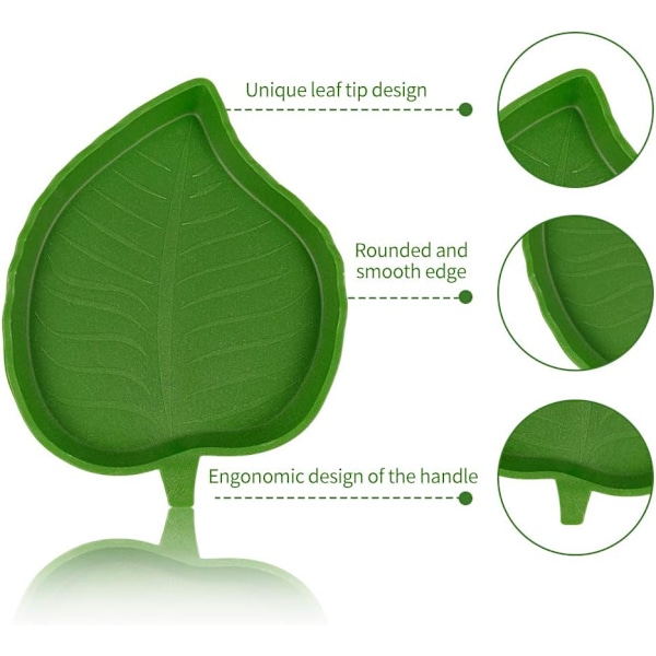2 stk. Blad Reptil Mat og Vann Skål Reptil Fôring for Skilpadde Mais Slange Krypende Kjæledyr Drikking og Spising 2 År Gammel Blanco 8