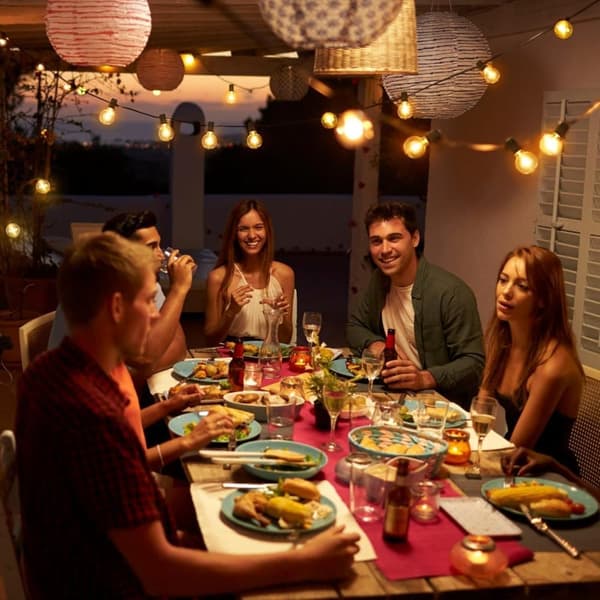 LED String Lights Outdoor 3/7.6/9/15/22/30m – Waterproof String Lights with G40 Bulbs for Garden & Patio