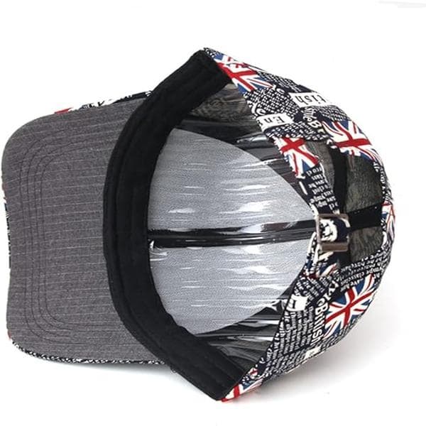 1 stk. baseballkasket med britisk flag, sammenfoldelig solhat