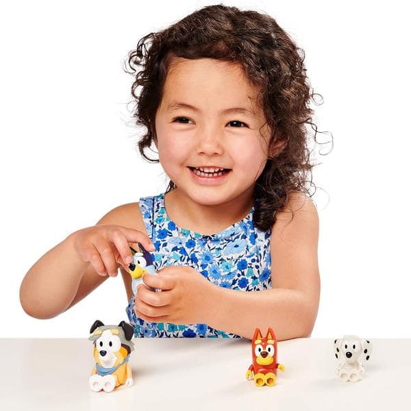 Bluey og venner 4-pak med 2,5-3 hunde  \"Poseable Figures \" (13052)