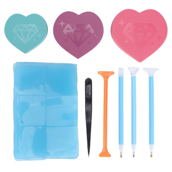 DIY Diamond Painting Tool Kit Rhinestone Point Drill Pen Beads Sorting Trays Nail Art Tool Set Blue