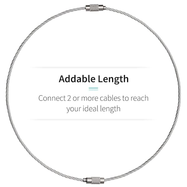 13 cm Wire Keychain Cable, Large Stainless Steel Key Ring, 20-Pack