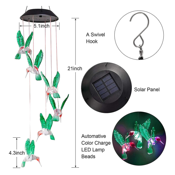 Led Solar Hummingbird Wind Äitienpäivä Syntymäpäivä Naisten Isoäidit Parhaat Lahjat Sisätilojen Sisustus Piha