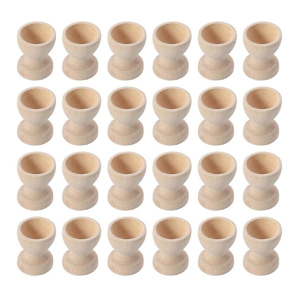 24st Ägghållare av trä Äggkoppar Äggförvaringshållare Påskäggskoppar för hemmet Wooden color 3.5X3CM