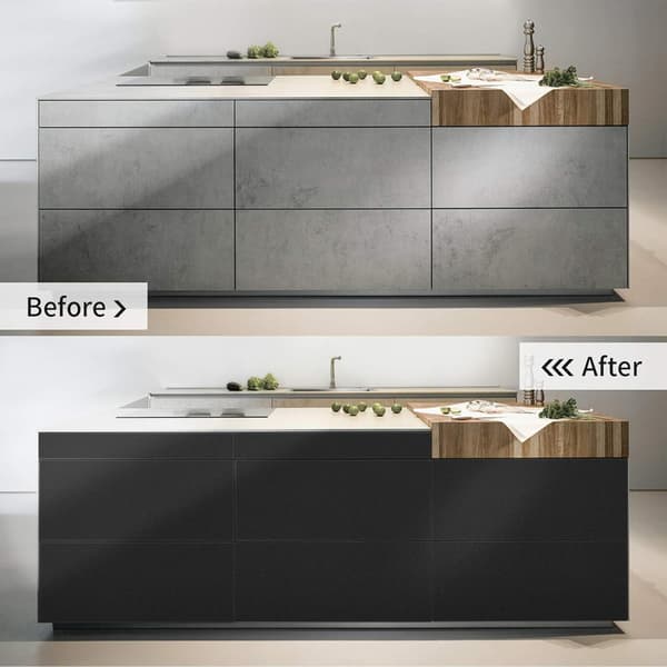 40cm*2m Tyk selvklæbende PVC mat sort tapet boble Fr