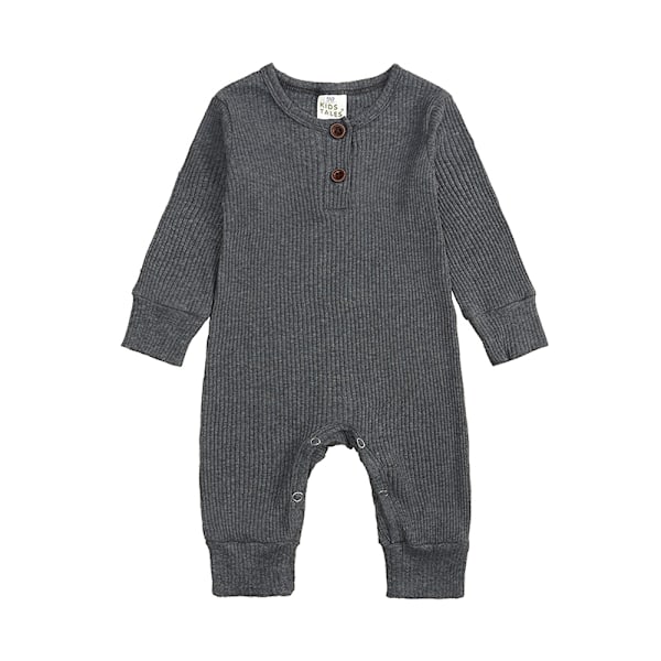 Baby Jumpsuit med Lång Ärm Bekväma Kläder för Pojkar och Flickor Toddler Jumpsuit Nyfödd Krypande Dräkt Vår Höst 6 12-18m