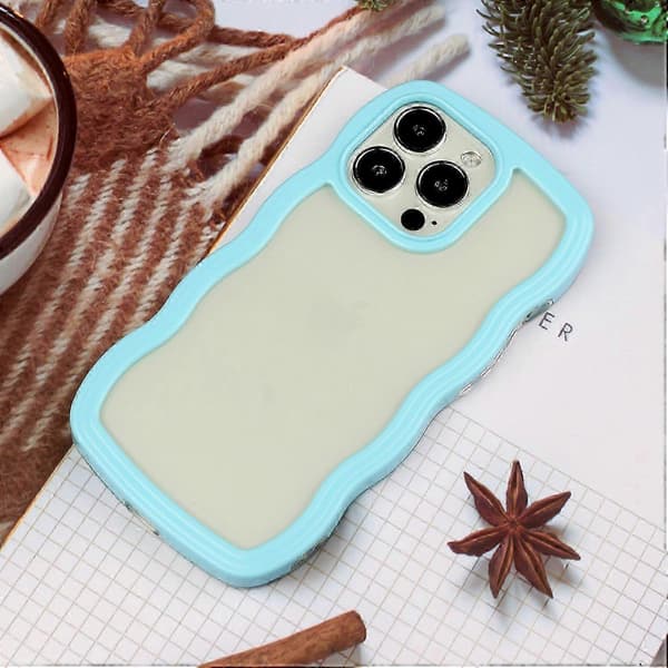 Støtsikkert lilla telefondeksel til iPhone 16 Pro med bølget kantdesign Multicolor Sky Blue