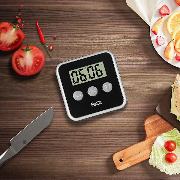 Digital Kitchen Timer with Large Display/Loud Alarm/Magnetic Back/Foldable Stand/Easy-to-Use Mini Countdown Alarm