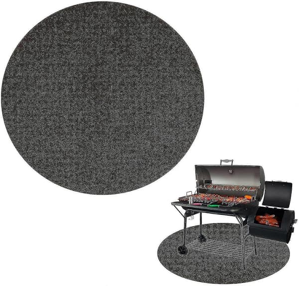 Round Fire Pit Mat for Deck, BBQ Grill Splatter Mat, Fireproof Mat Heat