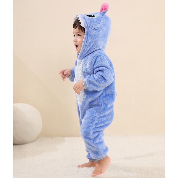 Piirretty Kigurumi Stitch Vauvan Onesie Taaperon Eläinten Vaatteet Hyppyhaalarit Tytöille Pojille Cosplay Pyjamat Asut Romper Blue Stitch 120 (30-36 Months)